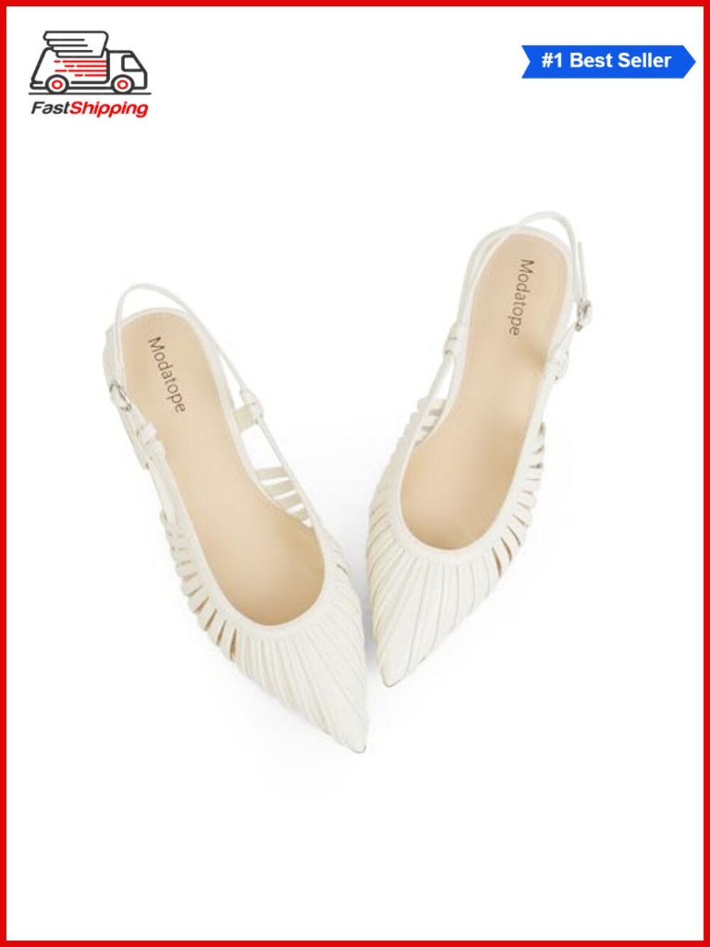Slingback Flats Pointed Toe Ballet Low Heel Dress Shoes - Women's - New